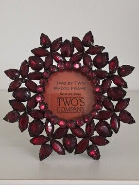 Two's Company Mini Jeweled Sunburst Photo Frame